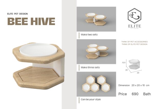 ชามอาหารสัตว์เลี้ยง bee hive