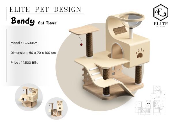 คอนโดแมว รุ่น Bendy Tower Cat 1